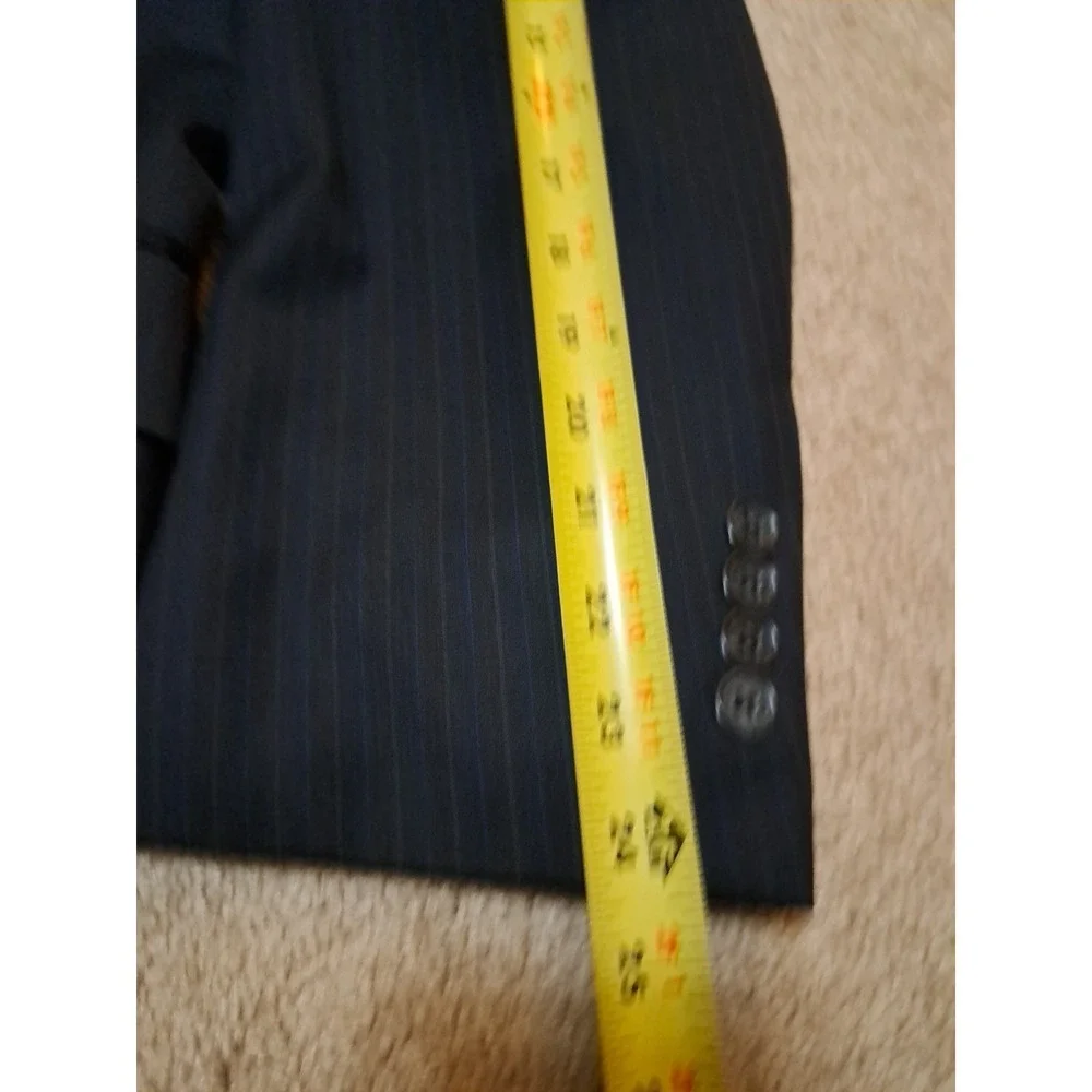 Jos. A. Bank Men's Black Striped Two Button Sport Coat Blazer Wool  Size 42 RG
